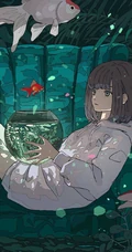 治愈系动漫少女插画，展现城市少女与各种动物，以及自然之间的和谐美好