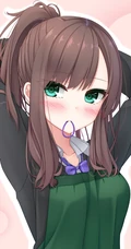 亲自下厨做饭的二次元制服围裙装动漫少女高清插画图片