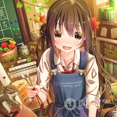 二次元动漫少女头像，围着围裙的动漫女生好看高清可爱头像图片