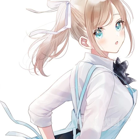 二次元动漫少女头像，围着围裙的动漫女生好看高清可爱头像图片