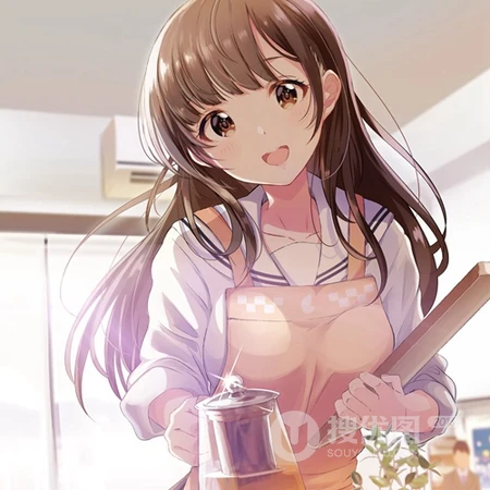 二次元动漫少女头像，围着围裙的动漫女生好看高清可爱头像图片