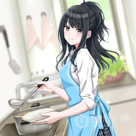 二次元动漫少女头像，围着围裙的动漫女生好看高清可爱头像图片