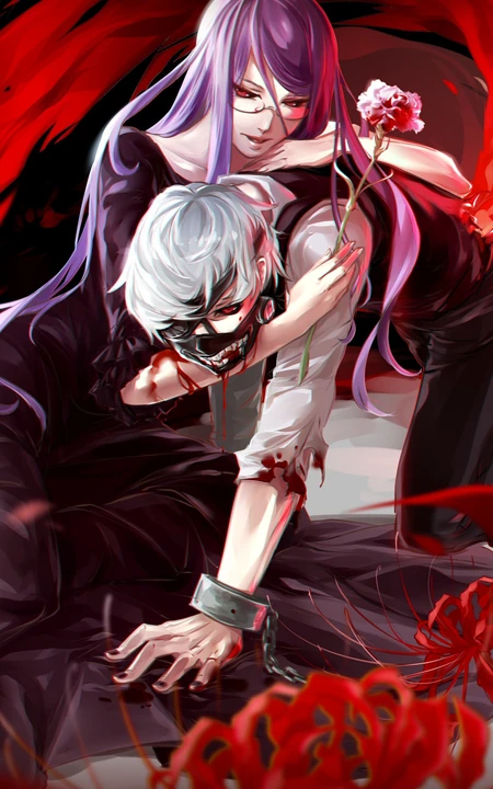 动漫东京食尸鬼人物插画手机壁纸