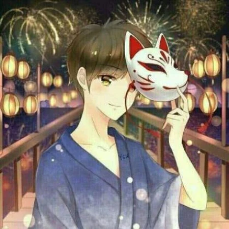 一男一女，一左一右动漫情侣人物头像，简单又清新的卡通情侣配对头像图片