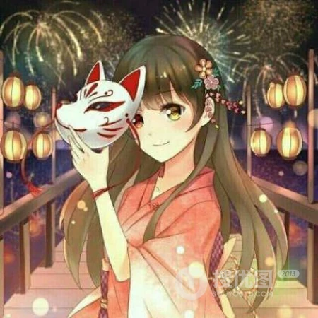 一男一女，一左一右动漫情侣人物头像，简单又清新的卡通情侣配对头像图片