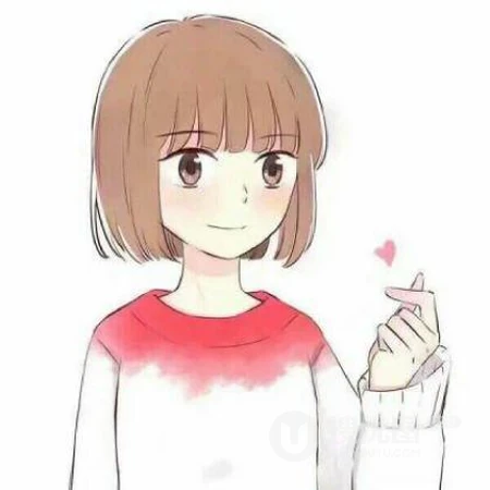 一男一女，一左一右动漫情侣人物头像，简单又清新的卡通情侣配对头像图片