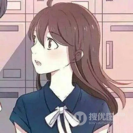 一男一女，一左一右动漫情侣人物头像，简单又清新的卡通情侣配对头像图片