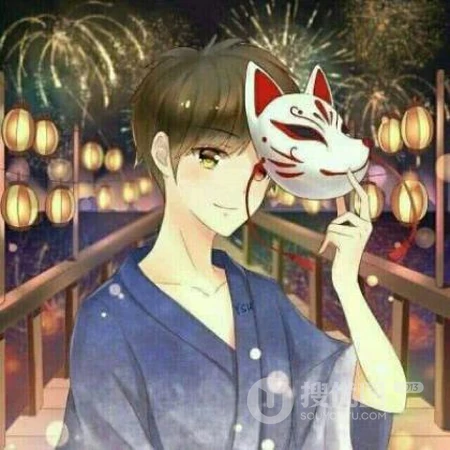 一男一女，一左一右动漫情侣人物头像，简单又清新的卡通情侣配对头像图片