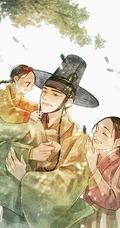 古代朝鲜宫廷风情侣美图，浪漫的二次元手绘宫廷风动漫情侣插画