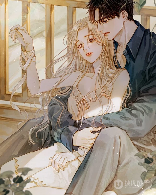 相依相偎，浪漫恩爱的动漫情侣插画美图，不同场景的二次元情侣插画图片