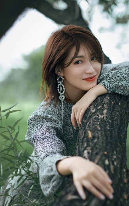 苏青户外草地，小树林写真美照