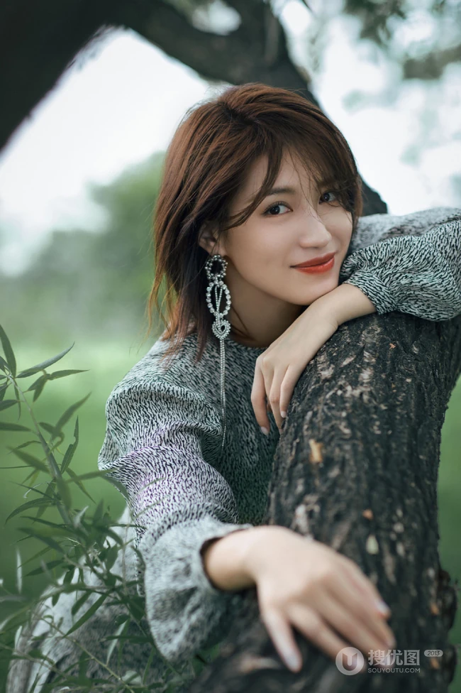 苏青户外草地，小树林写真美照