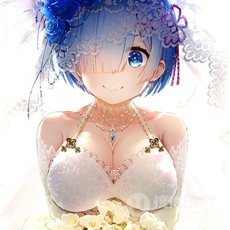 动漫婚纱装，新娘装，白裙女生头像图片，超美手绘二次元婚纱女生头像图片