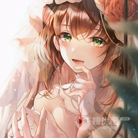 动漫婚纱装，新娘装，白裙女生头像图片，超美手绘二次元婚纱女生头像图片