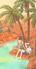 乡间小女孩水彩画，清新好看的乡间美景和小女孩水彩画图片