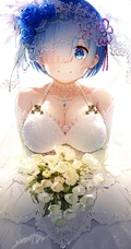 超美婚纱装，新娘装二次元动漫女生插画图片（p站画师作品）