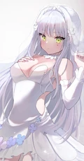超美婚纱装，新娘装二次元动漫女生插画图片（p站画师作品）