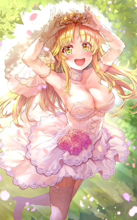 超美婚纱装，新娘装二次元动漫女生插画图片（p站画师作品）
