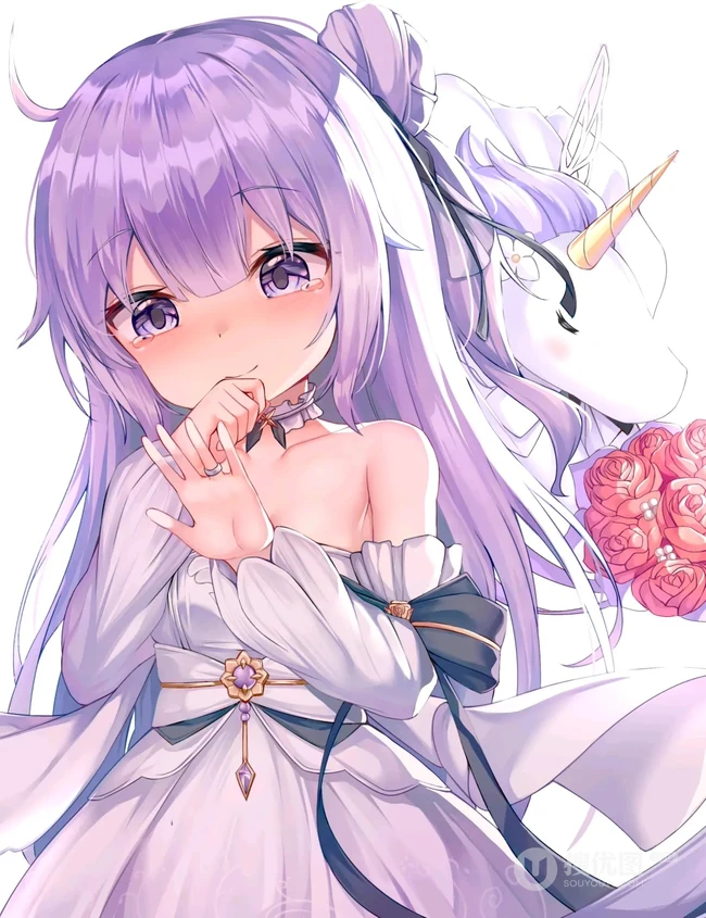 超美婚纱装，新娘装二次元动漫女生插画图片（p站画师作品）