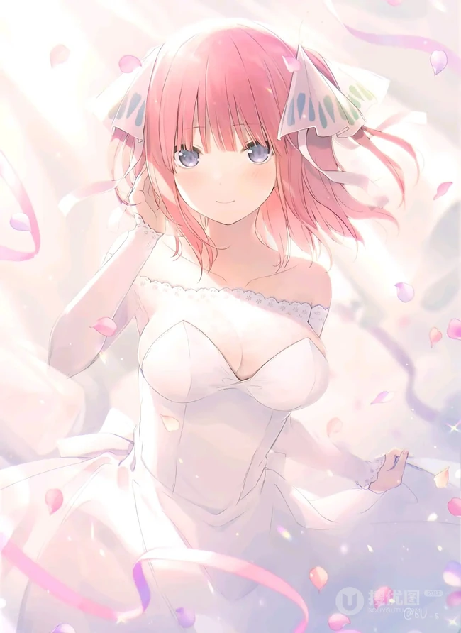 超美婚纱装，新娘装二次元动漫女生插画图片（p站画师作品）