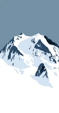 卡通手绘的雪山风景手机壁纸，好特别