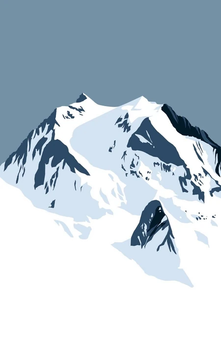 卡通手绘的雪山风景手机壁纸，好特别
