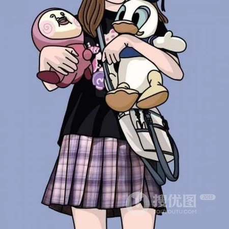 一人一张配对动漫女生闺蜜头像，可爱好看的学生制服装闺蜜两人头像图片
