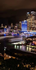 城市夜灯，悉尼歌剧院等城市建筑炫丽霓虹灯夜景航拍手机壁纸