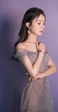 赵丽颖礼裙亮片轻纱长裙有优雅气质写真美照