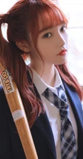 宋昕冉双马尾辫发型搭配J制服短裙俏皮可爱教室写真图片