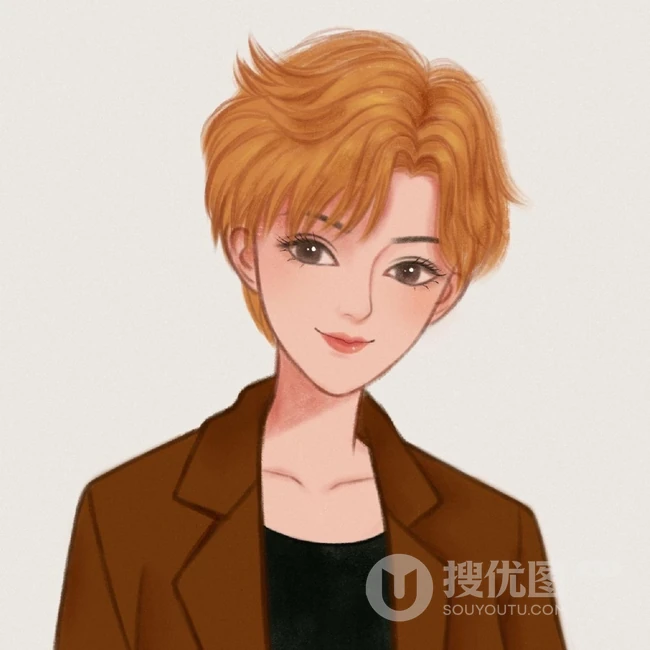 纯手绘的可爱，时尚，复古，魅力女生插画美图半身照