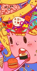 缤纷色彩，用色大胆的创意卡通插画背景图片
