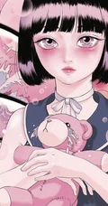 天马行空的创意手绘少女，以粉色系为主的高清手绘动漫少女背景图片
