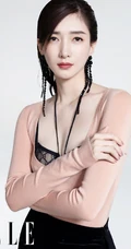 江疏影气质，可爱，摩登，时尚服饰登elle杂志写真照