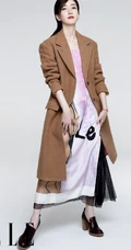 江疏影气质，可爱，摩登，时尚服饰登elle杂志写真照