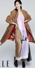 江疏影气质，可爱，摩登，时尚服饰登elle杂志写真照