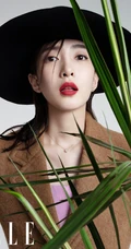 江疏影气质，可爱，摩登，时尚服饰登elle杂志写真照