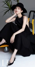 江疏影气质，可爱，摩登，时尚服饰登elle杂志写真照