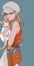 手拿着烟的高冷，颓废，丧系，叛逆期少女女生手绘插画美图