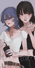 手拿着烟的高冷，颓废，丧系，叛逆期少女女生手绘插画美图