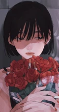 手拿着烟的高冷，颓废，丧系，叛逆期少女女生手绘插画美图