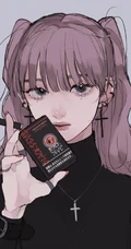 手拿着烟的高冷，颓废，丧系，叛逆期少女女生手绘插画美图