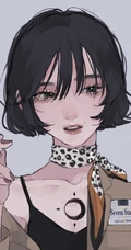 手拿着烟的高冷，颓废，丧系，叛逆期少女女生手绘插画美图