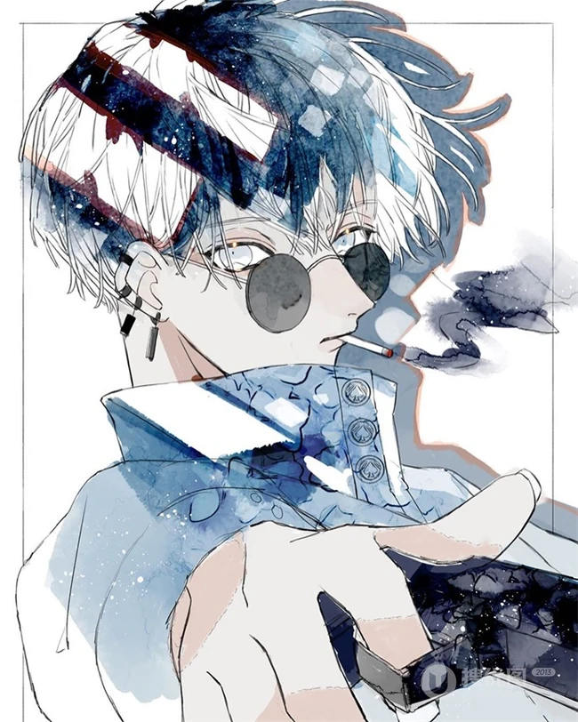 简单帅气温暖的二次元手绘盐系小哥哥插画美图