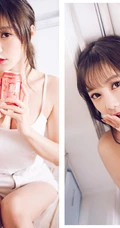 气质匀称微胖女生紧身肩带衣短裤一展完美上围，蛮腰，线条感高清写真集