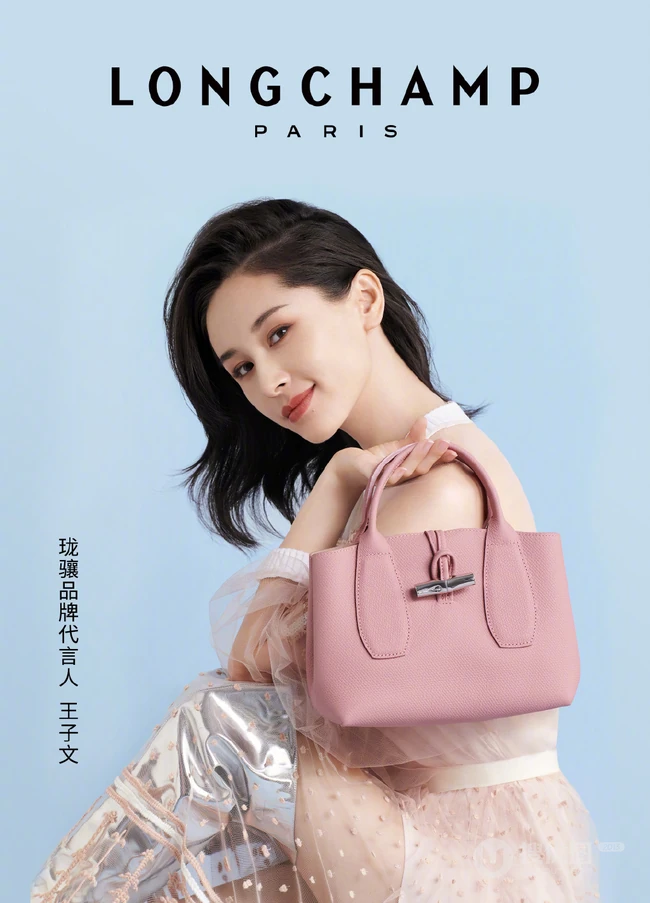 王子文品牌代言写真，手拿多款包包，魅力十足