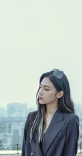 高挑身材女生轻熟曾可妮楼房天台高冷酷美写真照