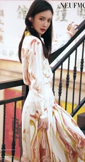 金晨时尚优雅街拍写真，多套裙装服饰着身魅力十足