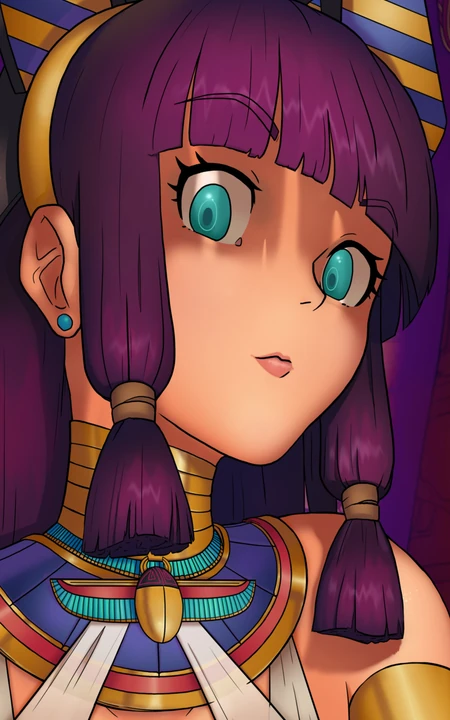 埃及艳后动漫少女高清手绘插画手机壁纸