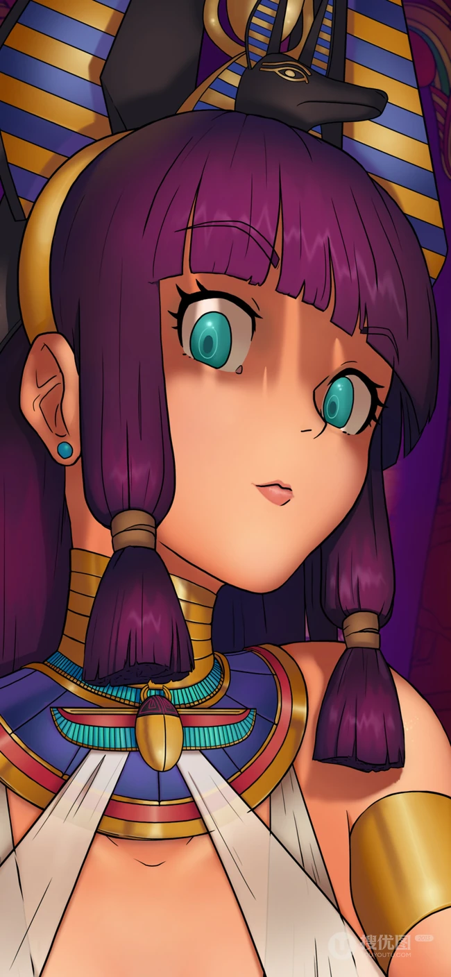 埃及艳后动漫少女高清手绘插画手机壁纸